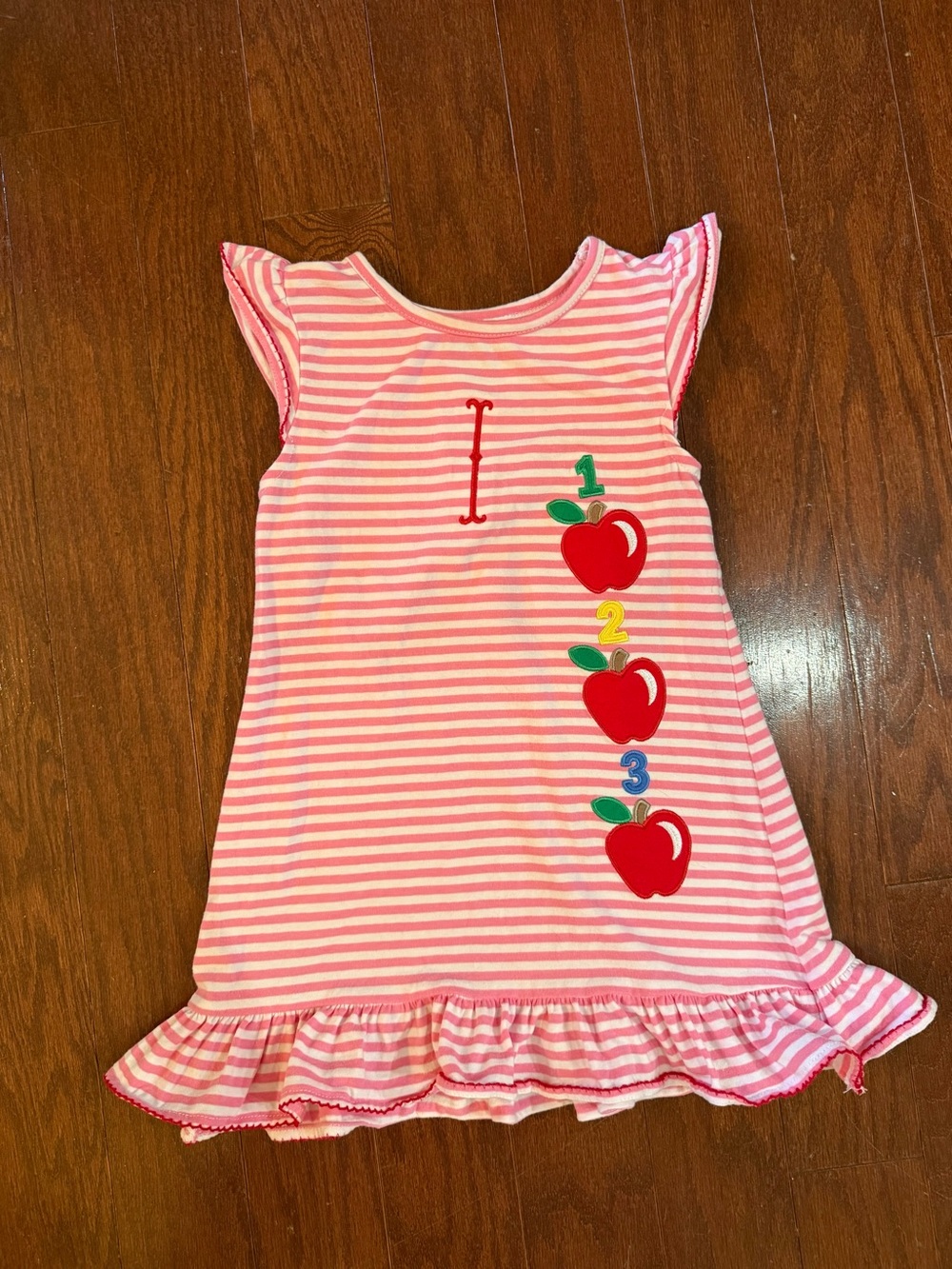 Classic Whimsy school stripe dress I monogram size 2T